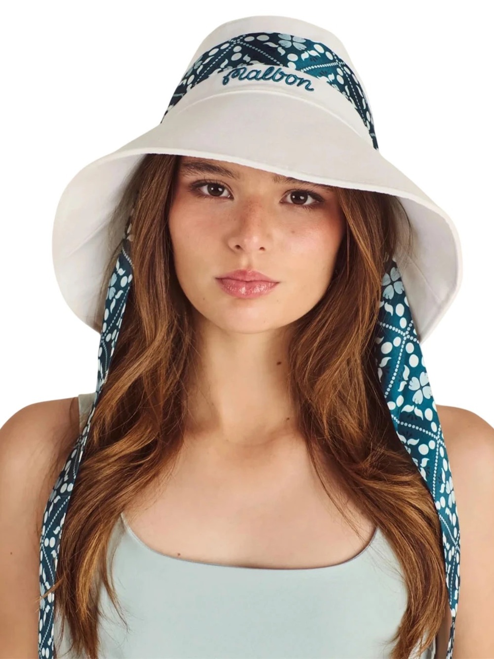NWT Malbon Gia Open Top golf bucket hat white green large L